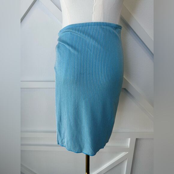 NWT Andie Swim x Mindy Kaling The Maya Sarong Blue With Gold Stripe Size S/M - Picture 7 of 11